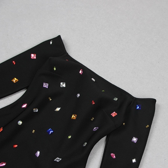 Bandage Dress with Embellishment - Picture 7 of 14